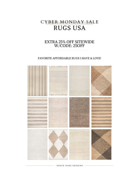 CYBER MONDAY - rugs USA extra 25% off already sale price on all my neutral fav rugs! use code: 25OFF

#LTKhome #LTKHoliday #LTKCyberWeek