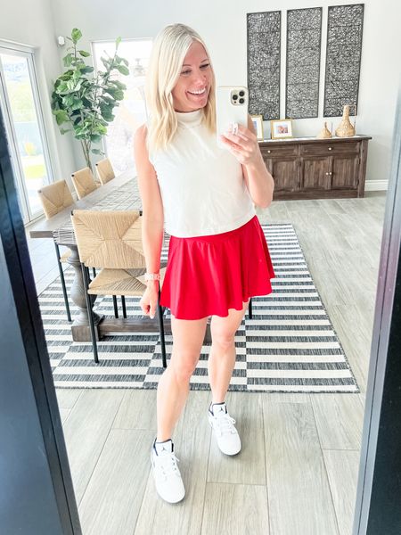Love this red tennis skirt with a white tank top, Nike Jordan sneakers and a white crossbody bag. Small skirt. I got the big kids size 6.5 sneakers which are the same as a women’s 8. Amazon fashion 


#LTKover40 #LTKfindsunder50 #LTKSeasonal