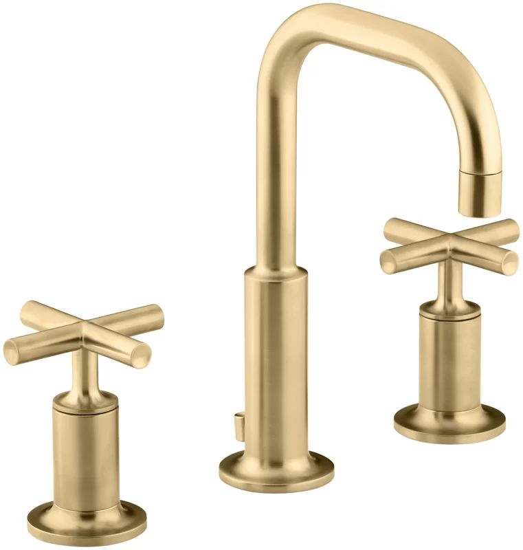 Purist Widespread Bathroom Sink Faucet with Low Cross Handles and Low Gooseneck Spout | Wayfair North America