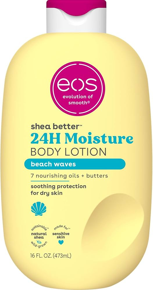 eos Shea Better Body Lotion Beach Waves, 24-Hour Moisture Skin Care, Lightweight & Non-Greasy, Na... | Amazon (US)
