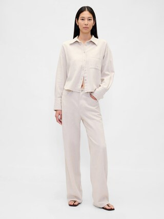 Linen-Cotton Wide-Leg Pants | Gap (US)