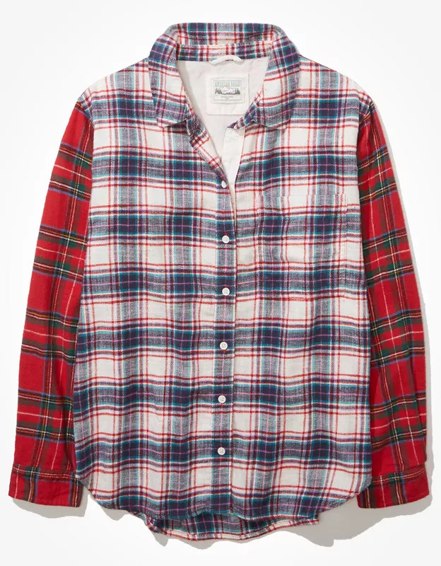 AE Oversized Plaid Button-Up Shirt | American Eagle Outfitters (US & CA)