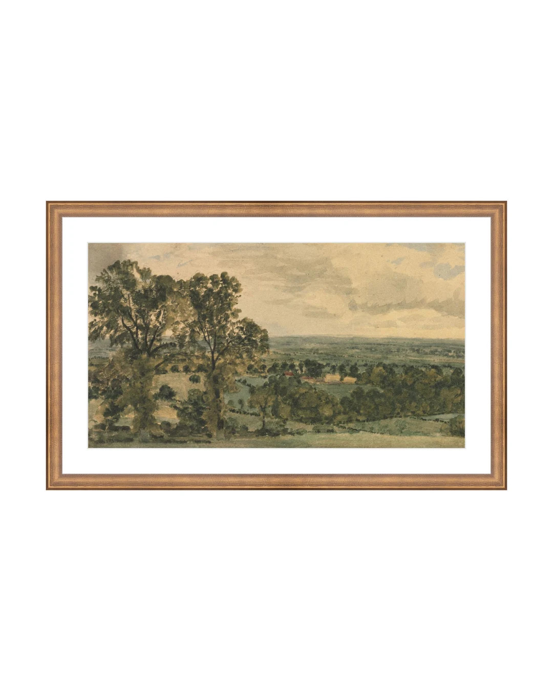 FRAMED. Watercolor Countryside. Countryside Painting. Landscape Painting. Field Landscape Vintage... | Etsy (US)