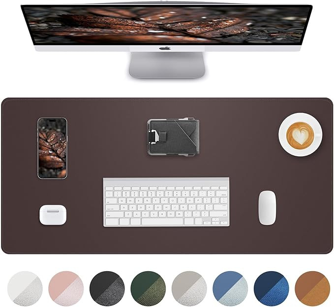 PU Leather Mouse Pad & Desk Mat - 31.5"x15.7" Large Non-Slip Office Desk Pad, Waterproof Laptop &... | Amazon (US)