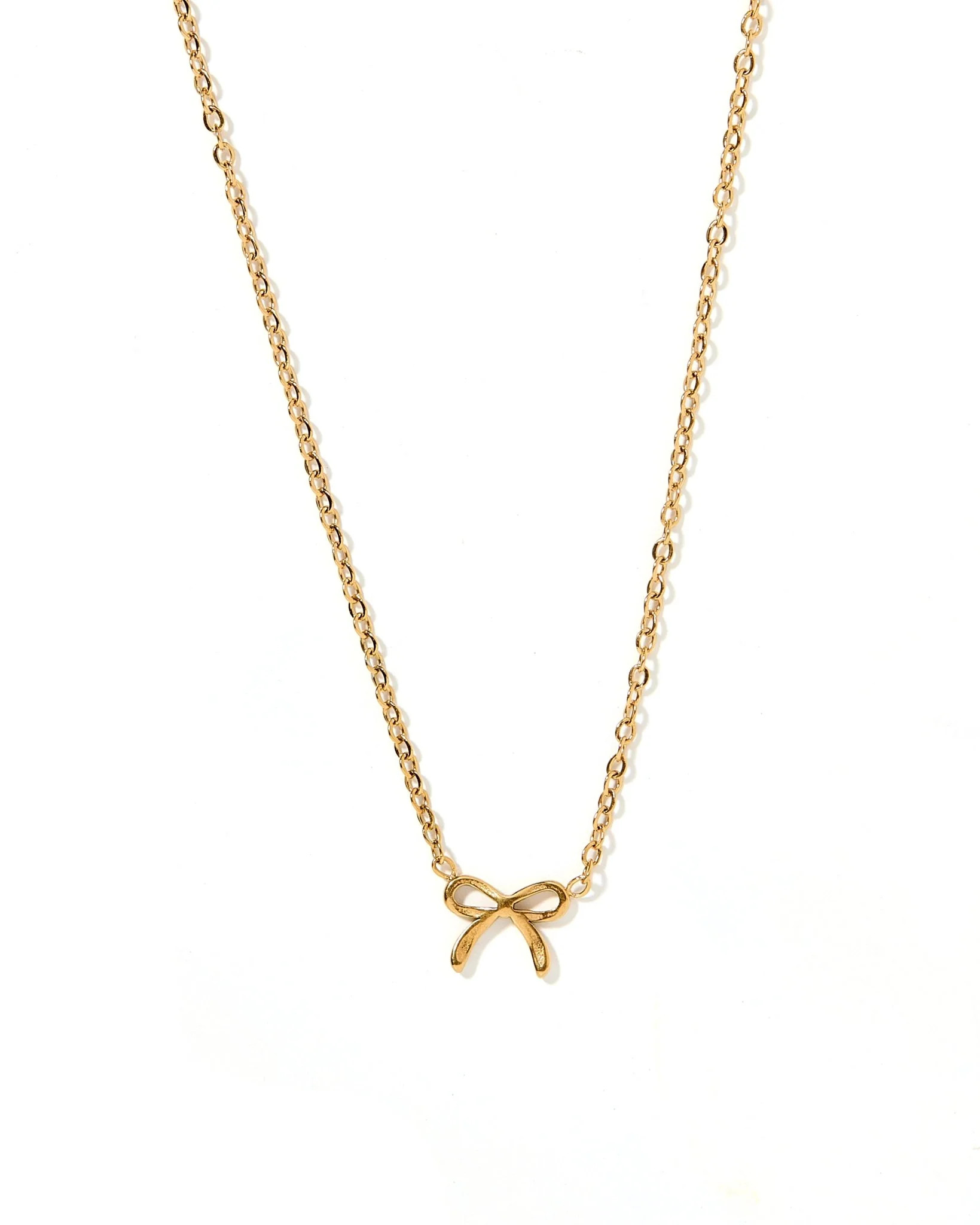 Necklace - Sadie Bow Gold - Shop LINNY CO | LINNY CO LLC
