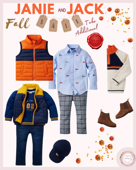 Janie and Jack 🍁Fall🎃SALE! Color block reversible puffer vest, fair isle sweater, plaid pull on button pants, textured color block sweater, embroidered tiger flag oxford shirt, and more! 🤫 enter code BRITTNEY20 for 20% off anything even holiday item items! 🏃‍♀️⌛️ expiring soon

#LTKsalealert #LTKkids #LTKSeasonal