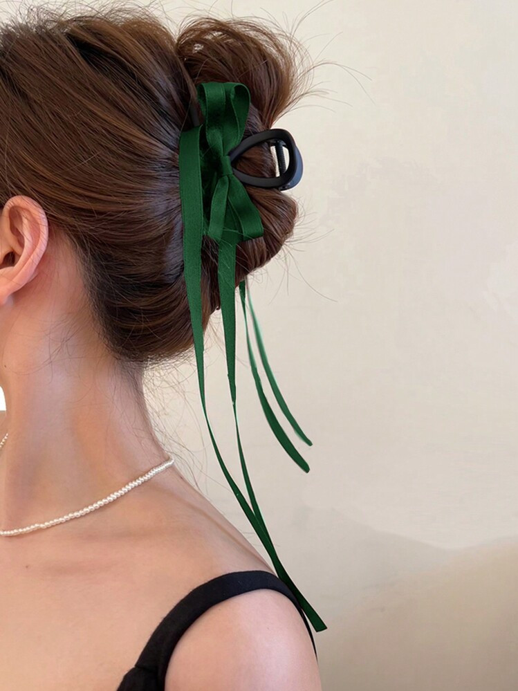 Green Ribbon Claw Clip | SHEIN