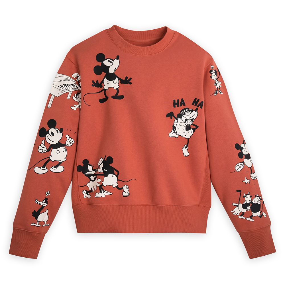 Mickey and Minnie Mouse Vintage-Style Pullover Sweatshirt for Adults | Disney Store