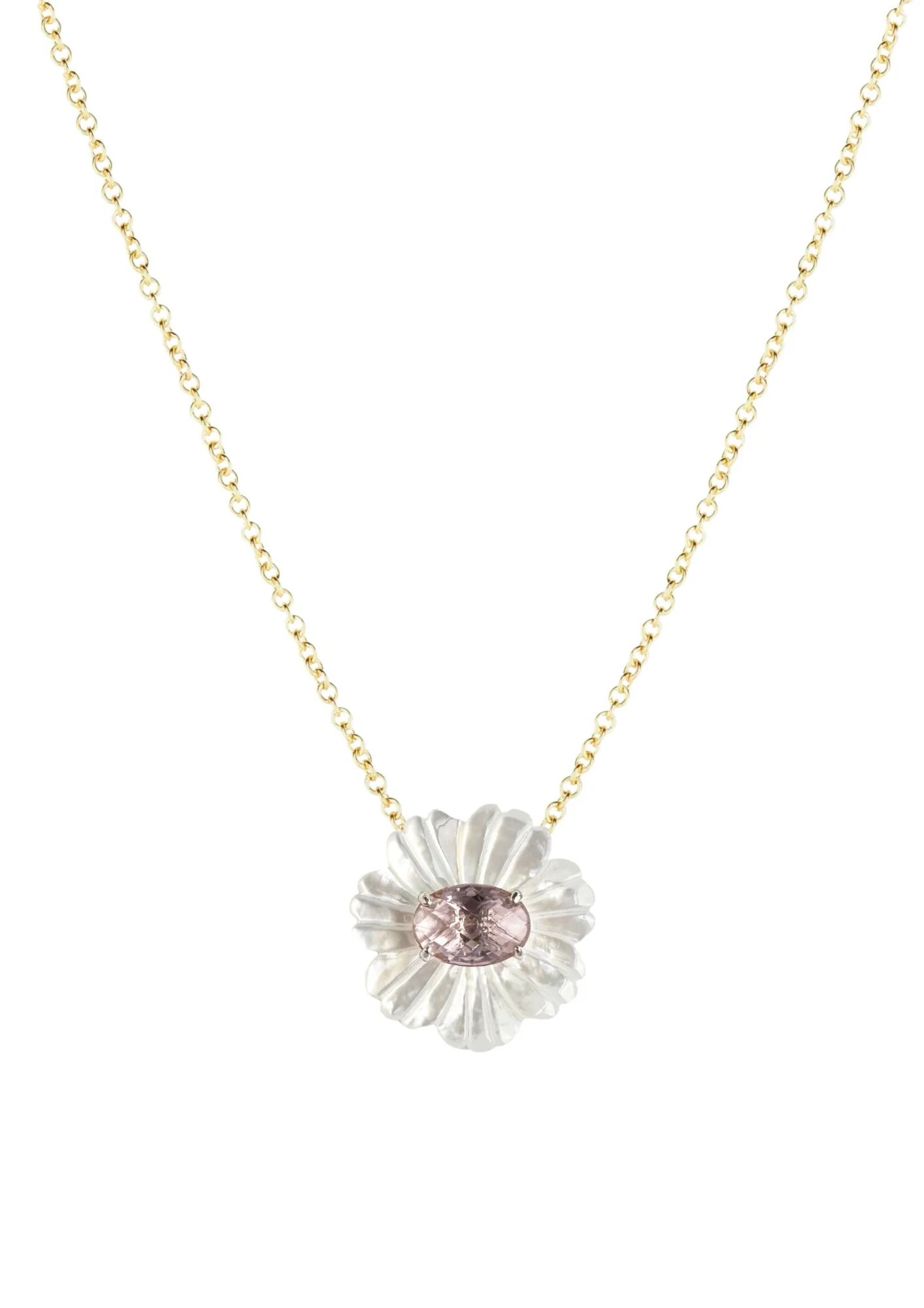 Mother of Pearl + Petal Pink Necklace | Nicola Bathie Jewelry