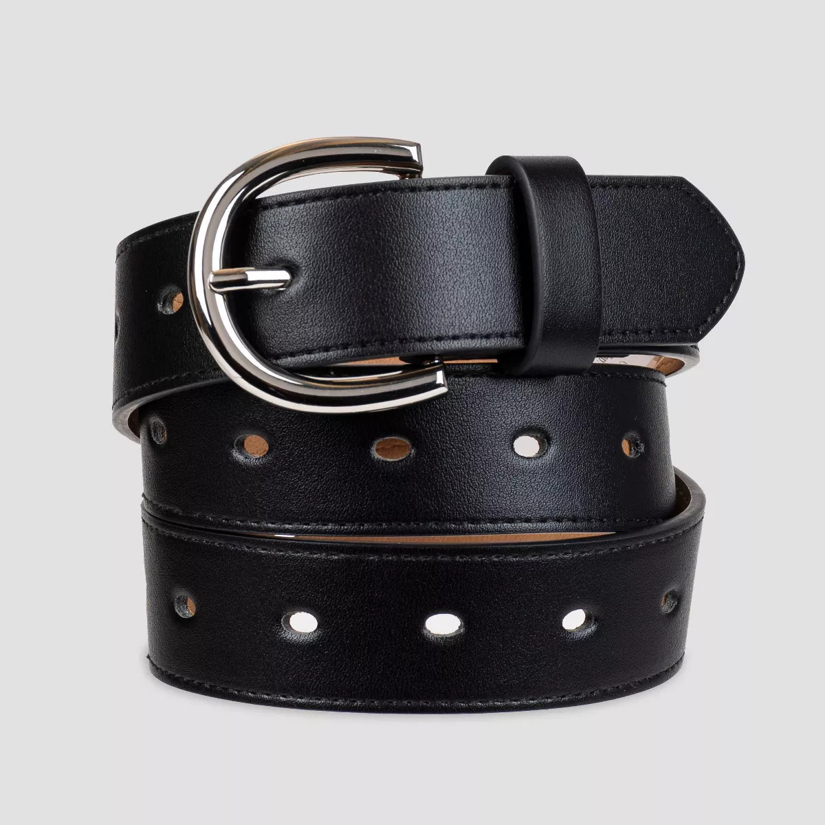 Women's Laser Cut Belt - A New Day™ Black L | Target