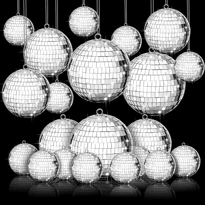 35 Pcs Mirror Disco Balls Ornaments Mini Disco Ball Decorations Reflective Mirror Ball Decoration... | Amazon (US)