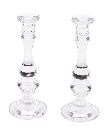 Set Of 2 11in Weston Crystal Candle Stick Holders | TJ Maxx