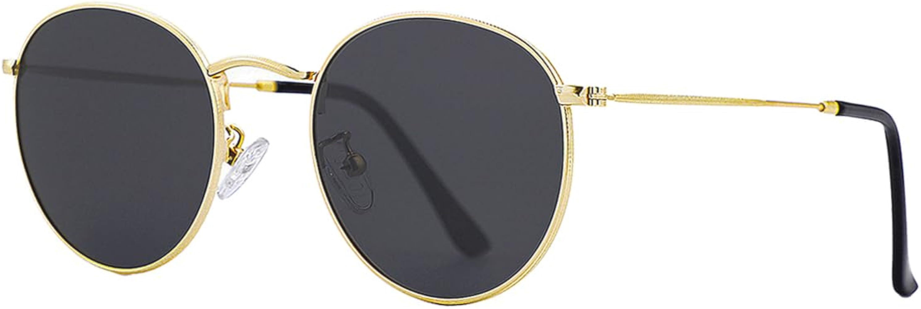 Gleyemor Classic Polarized Round Sunglasses for Women Men, Trendy Metal Frame Shades | Amazon (US)