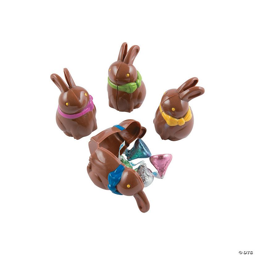 2 1/2" Chocolate Bunny-Shaped Plastic Easter Eggs - 12 Pc. | Oriental Trading Company