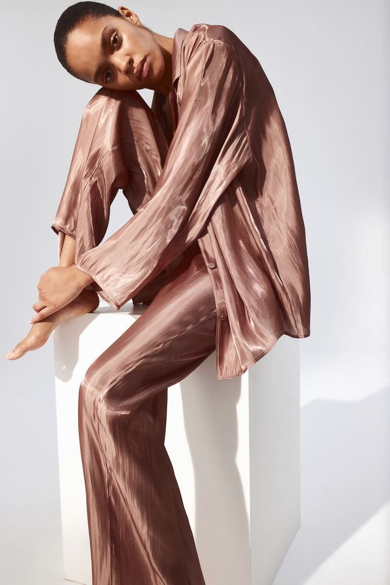 Satin Pajama Shirt and Pants | H&M (US + CA)