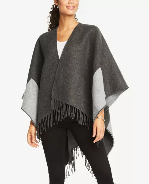 Colorblock Fringe Wrap | Ann Taylor Factory
