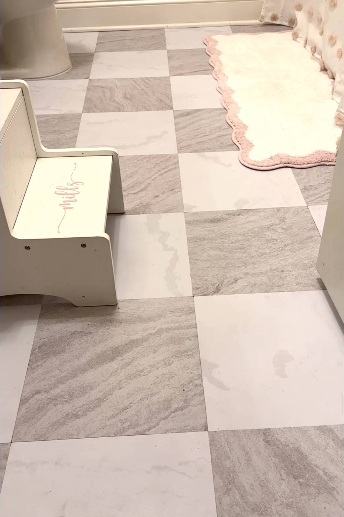 Peel and stick floor tile. Girl’s bathroom with checkered flooring

#LTKCyberWeek #LTKFamily #LTKHome
