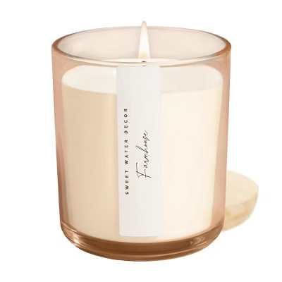 Sweet Water Decor Farmhouse Tinted Glass Jar Candle - 12oz | Target
