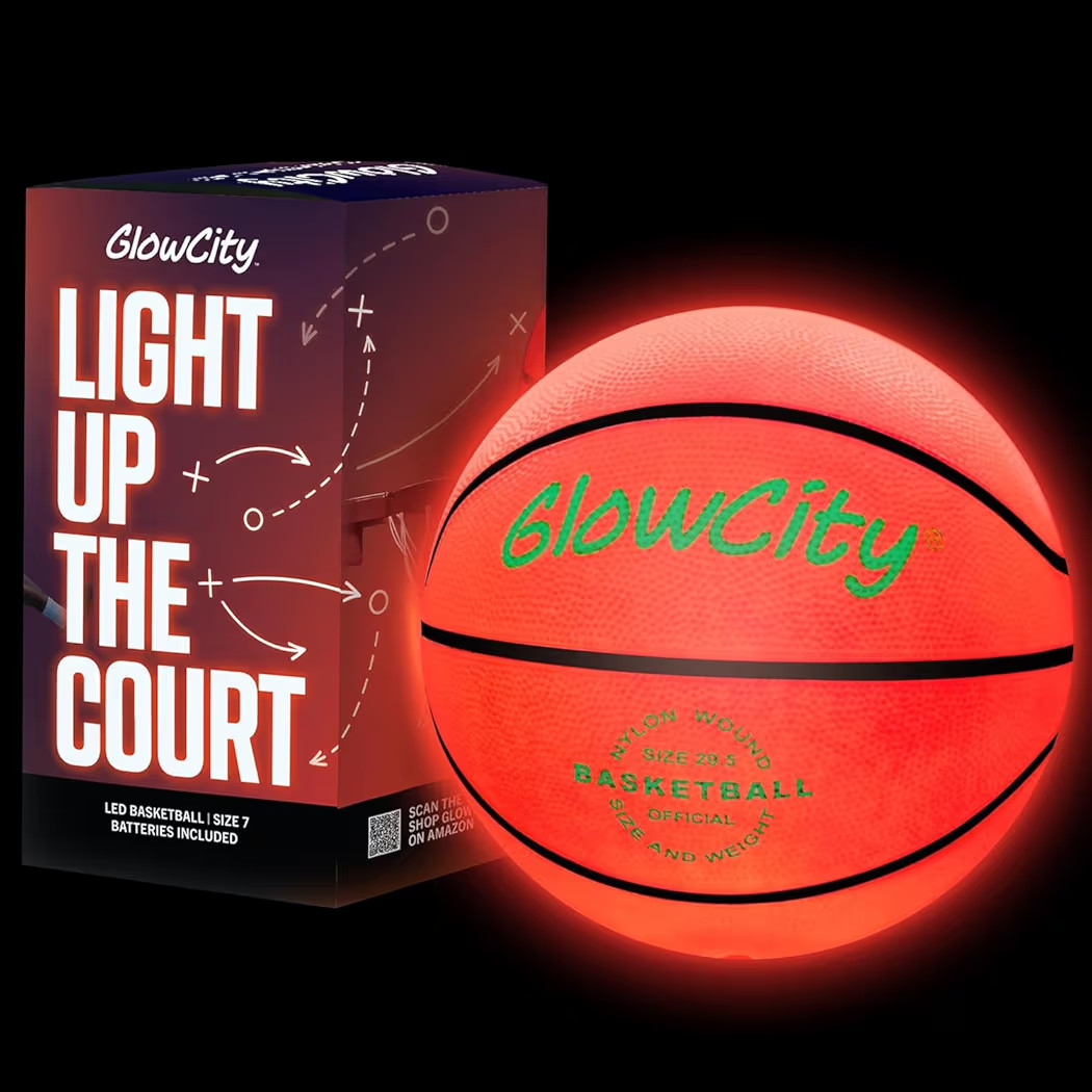GlowCity Glow in The Dark Basketball - Sizes 5, 6, 7 Light Up Ball for Kids, Teens & Adults - Red... | Amazon (US)