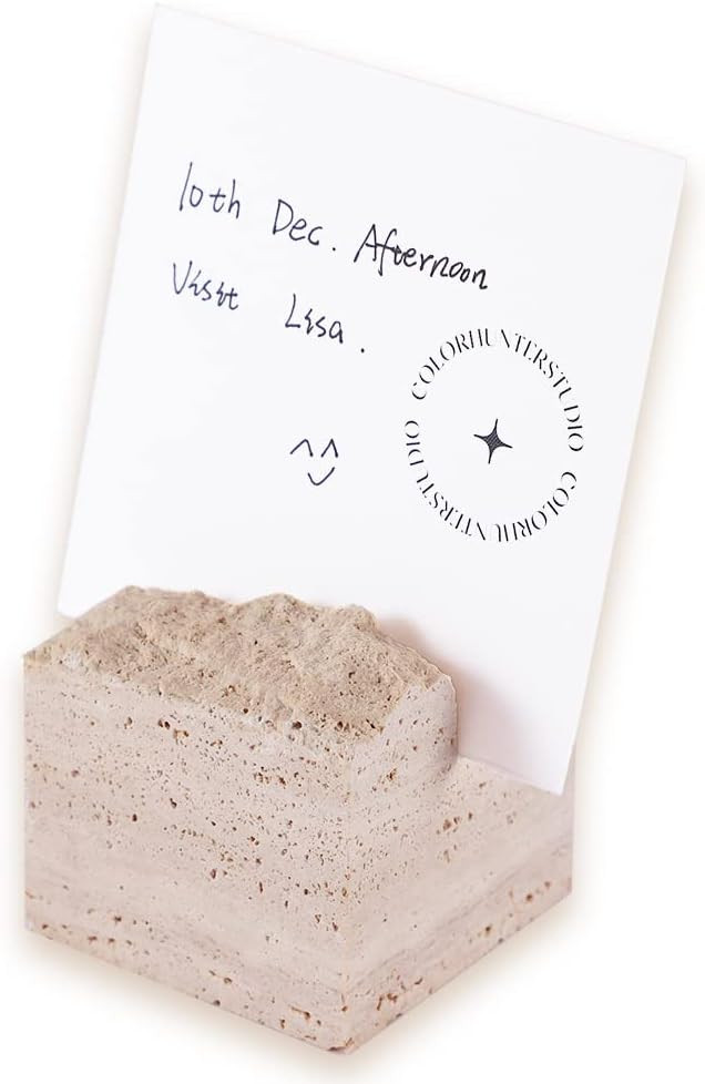 True Natural Travertine Stone Place Cards - Handmade Polished Unique Wedding Table Signs - Deskto... | Amazon (US)