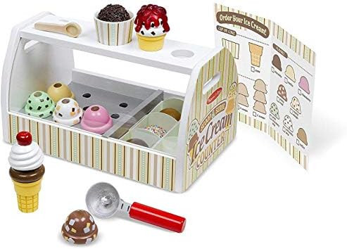 Melissa & Doug Scoop & Serve Ice Cream Counter: Wooden Play Food Set + Free Scratch Art Mini-Pad ... | Amazon (US)