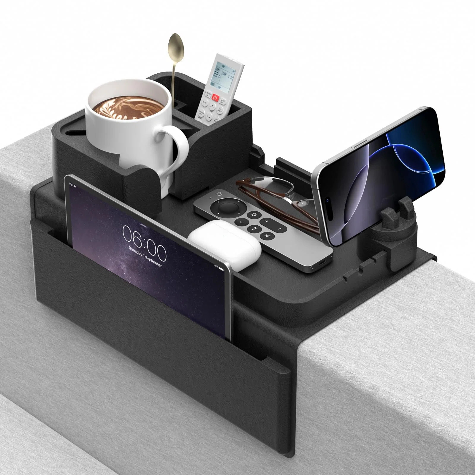 Couch Arm Cup Holder Couch Arm Tray Anti-Slip Couch Cup Holder Silicone Sofa Armrest Tray Dual Si... | Wayfair North America