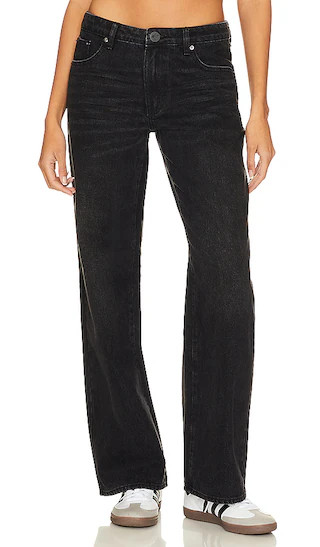 Low Riders Low Waist Wide Leg Jean in Black Oak | Revolve Clothing (Global)