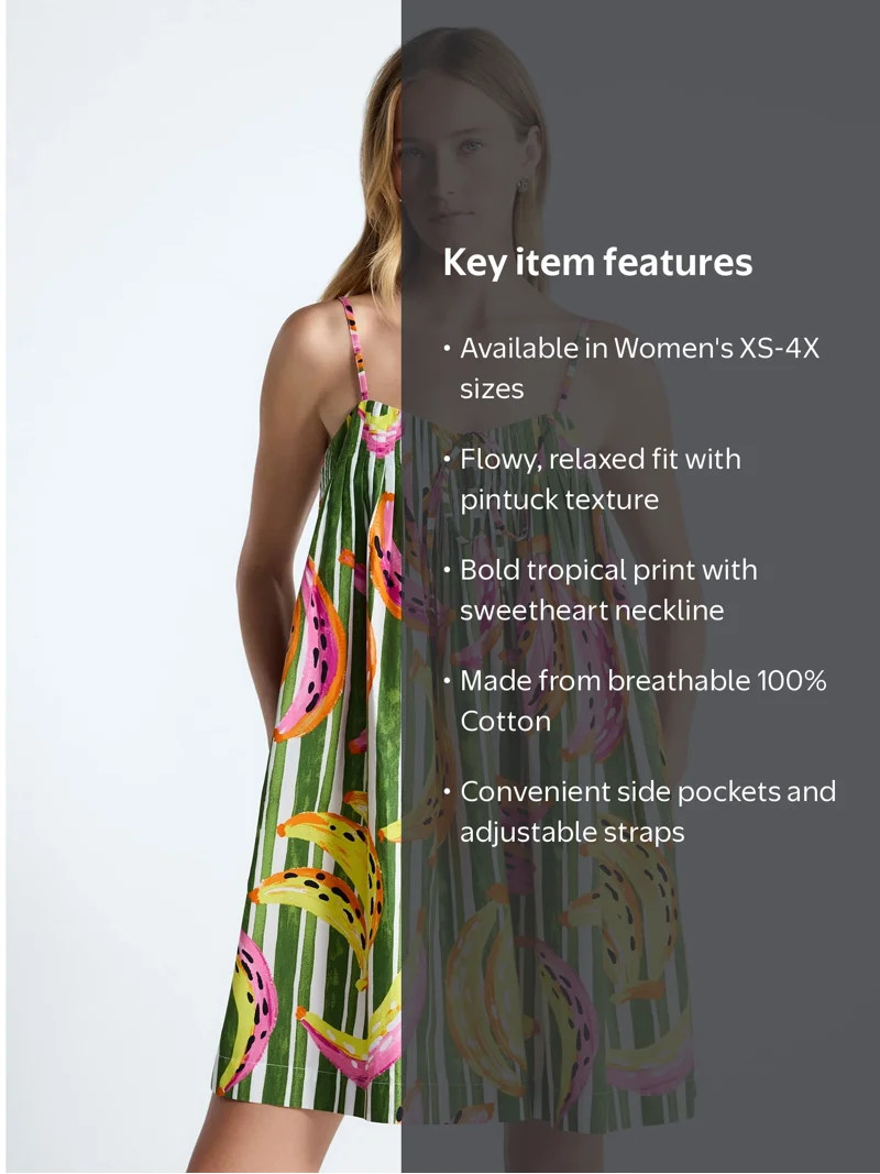 Free Assembly Women's and Women's Plus Cotton Pintuck Mini Dress, Sizes XS-4X | Walmart (US)