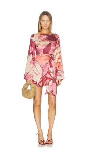 SEVEN WONDERS Kaeli Long Sleeve Mini Dress in Blush. - size M | Revolve Clothing (Global)