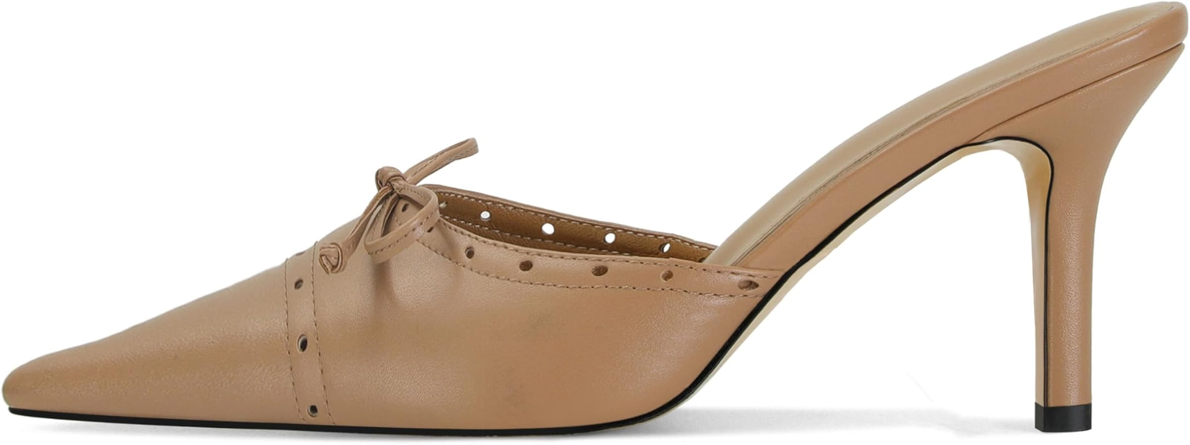 Kitten Heels for Women Dressy Pointed Toe Bow Heeled Sandals Vintage Mules Sexy Stiletto Heel Cas... | Amazon (US)