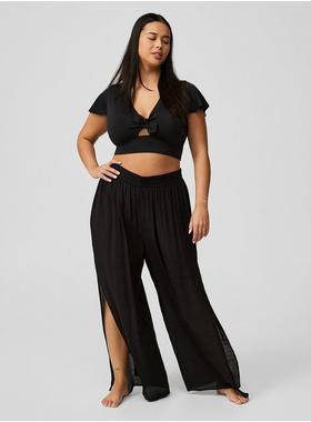 Crepe Side Slit Beach Pant | Torrid (US & Canada)