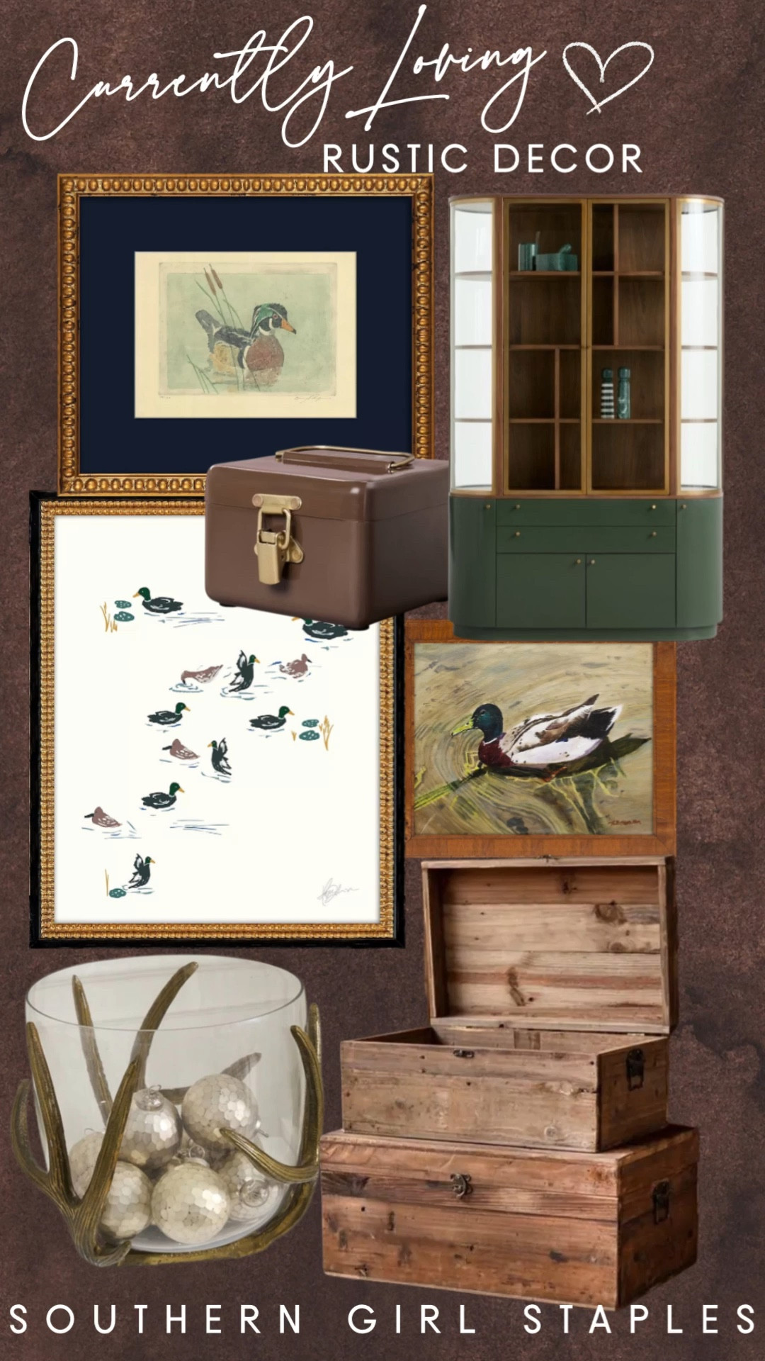 Currently Loving: Rustic Decor 🤎✨
Bringing the charm of the outdoors inside with warm woods, vintage finds, and timeless duck prints. Perfect for adding that cozy, lived-in feel to your space.

Would you style these rustic touches in a study, living room, or entryway? 🪵🦆

#RusticDecor #SouthernStyle #HomeWithHeart #LTKHome #SouthernGirlStaples


#LTKHome #LTKFamily #LTKOver40