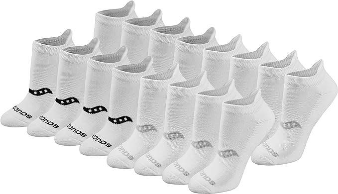 Saucony Women's 8/16 Pairs Performance Heel Tab Athletic Socks Available in Sizes:S, M, L | Amazon (US)