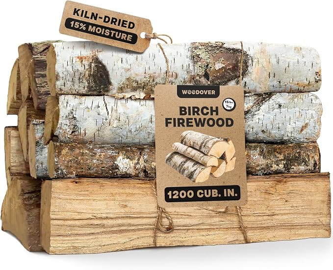 15" Birch Firewood Logs – 1200 cub. in, 15–20 lb | Kiln-Dried & Seasoned Hardwood for Fire Pi... | Amazon (US)