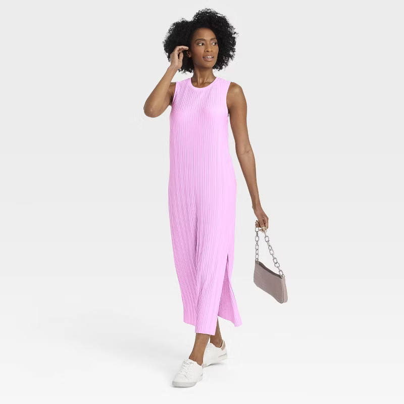 Women's Sleeveless Plisse Knit Dress - A New Day™ | Target