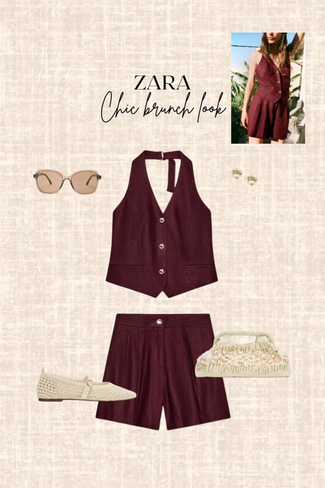 Zara Chic Brunch Look! 

Vest, shorts, sunglasses, flats, clutch, vacation look 

#LTKTravel #LTKSeasonal #LTKootd