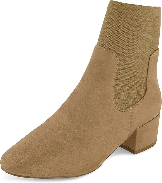 CUSHIONAIRE Women's Romi block heel stretch boot with Memory Foam Padding, Wide Widths Available | Amazon (US)