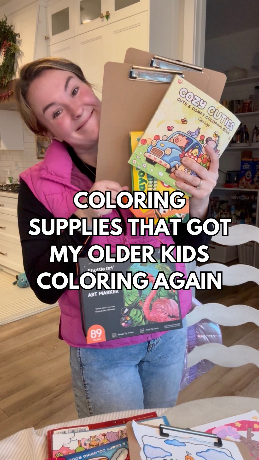 I ain’t ashamed to admit that in my mid 30’s & really find coloring relaxing!

I thought my older 2 kids were kind of over it …until winter break. I wanted some activities we could do (but a puzzle wouldn’t stand a chance in our house with 2 toddlers) so I revamped some of our coloring supplies & got things they may appeal more towards my older kids. Then, I just started sitting down & doing it by myself when I could & slowly they joined in. We colored nearly every day of break. While they colored we talked. We watched movies. Some days I read to them. Some days friends joined. We bonded & Conversations naturally happened.

It’s a good winter activity & it’s something I hope we can keep doing together. Coloring + connecting 🖍️

#LTKmomlife #LTKKids