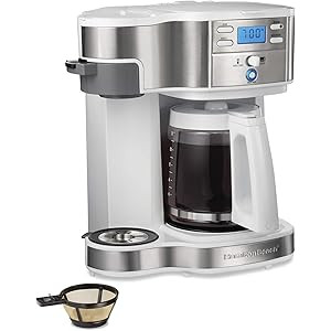 Hamilton Beach 2-Way Brewer Coffee Maker, Single-Serve and 12-Cup Pot, White (49933) | Amazon (US)