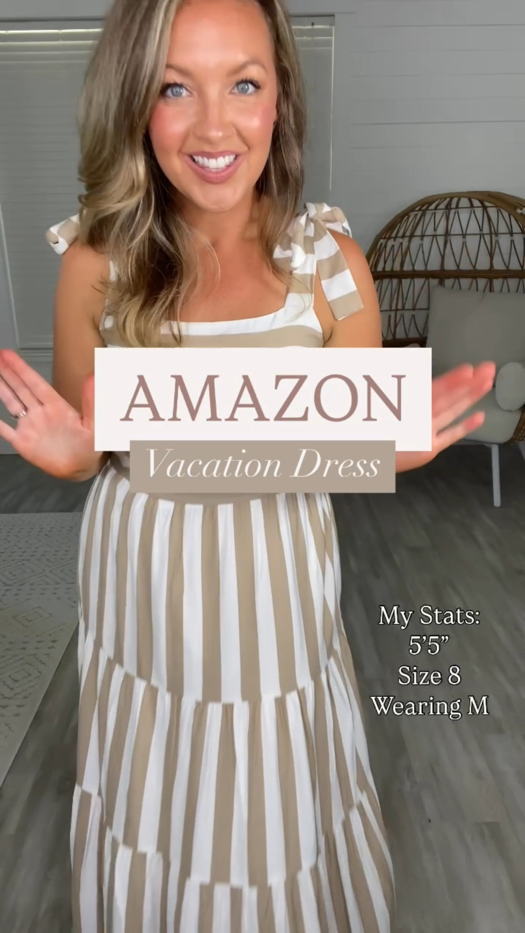 This tan and white striped maxi dress is the perfect mix of breezy and chic, making it a must-have for your next vacation or beach family photos 🌊☀️ The flowing fit and neutral tones make it timeless and flattering for any getaway. Dress it up with sandals and a straw bag for the ultimate coastal chic look!

I’m 5’5”, size 8, wearing a medium, and this Amazon find is a must-have for your warm-weather wardrobe! Tap to shop and add this stunning piece to your suitcase! ✨ 

 #AmazonFashion #BeachVacationStyle #ResortWear #SpringBreakOutfits #CoastalChic #NeutralFashion #VacationWardrobe #MaxiDressStyle #ChicAndEffortless #AmazonFinds #TimelessFashion #TravelWardrobe #EffortlessStyle #LTKSpring #NeutralOutfit #BeachPhotos #LTKSeasonal #LTKMidsize #LTKFindsUnder50
