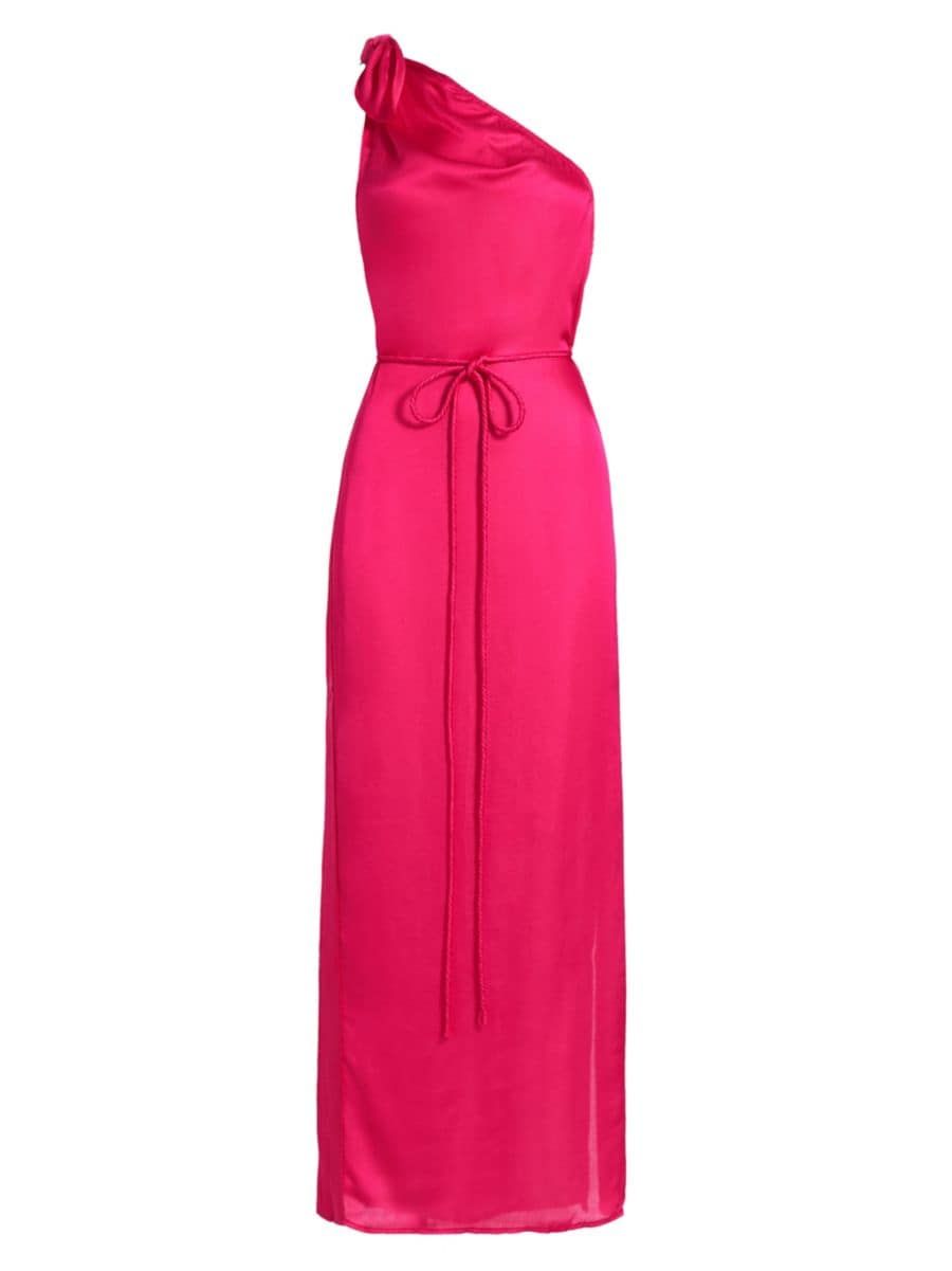 Isabelle Asymmetric Satin Dress | Saks Fifth Avenue