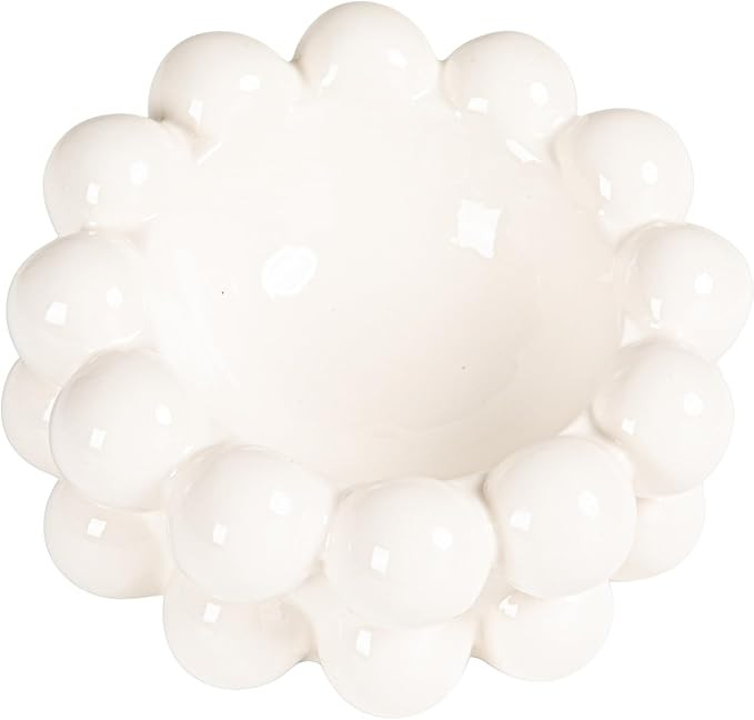 Bloomingville Stoneware Bowl with Raised Dots, White | Amazon (US)