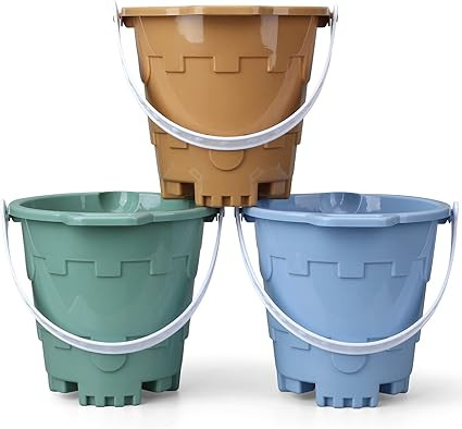 Umnodobn Jumbo Beach Sand Buckets Castle Model Beach Gear 7" Large Sand Pails for Sandbox Water P... | Amazon (US)