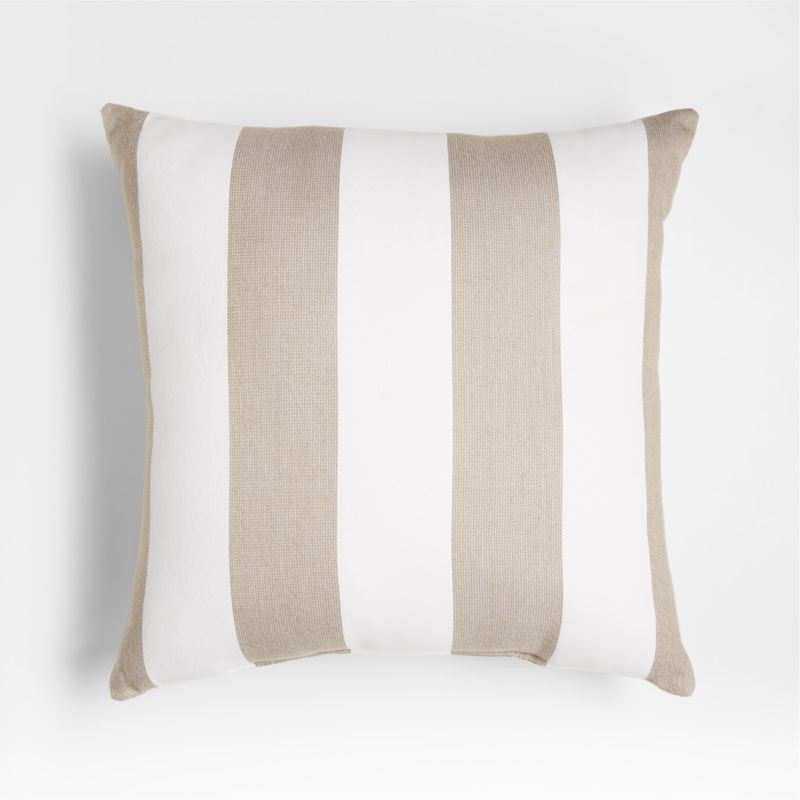 Sunbrella 20"x20" Tan Cozumel Cabana Stripe Outdoor Throw Pillow + Reviews | Crate & Barrel | Crate & Barrel