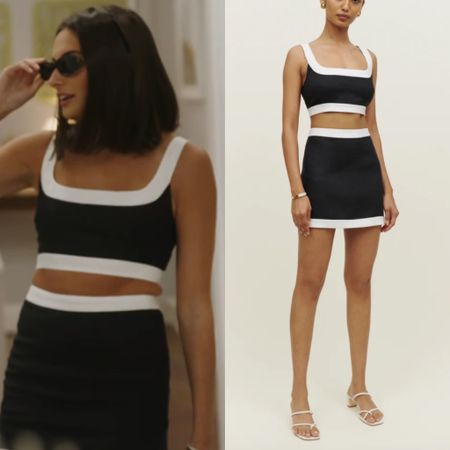Paige DeSorbo’s Black and White Skirt Set 