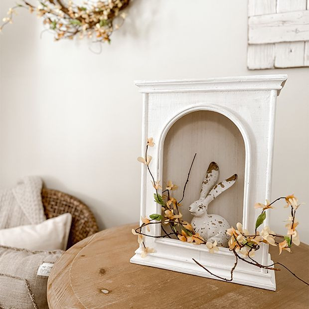 Mini Whitewashed Curio Cabinet | Antique Farm House