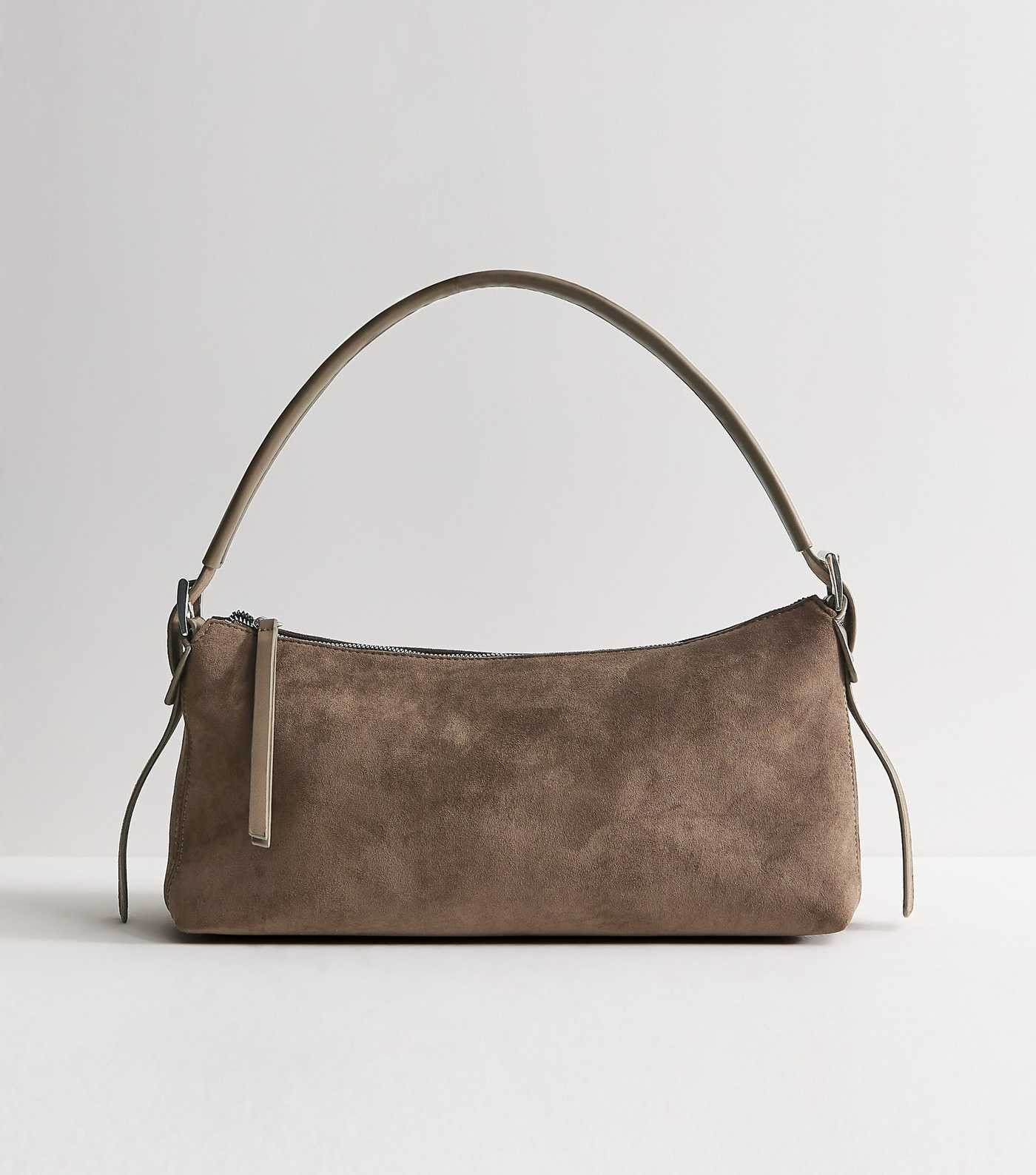 Grey Faux Suede Shoulder Bag | New Look | New Look (UK)