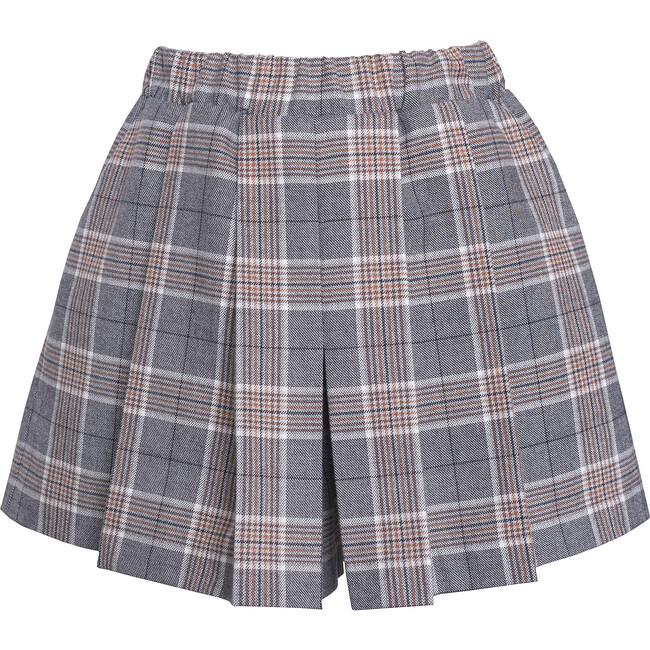 Paade Mode | Cashmere Blend Skorts Taiga, Grey (Plaid, Size 2Y) | Maisonette | Maisonette