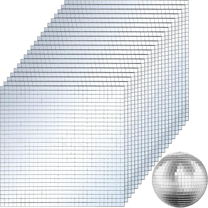 SOUJOY 36000 Pieces Mirror Mosaic Tiles, 5 x 5 mm Self Adhesive Mirror Stickers, Real Glass Mini ... | Amazon (US)