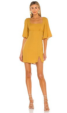 House of Harlow 1960 x REVOLVE Imani Mini Dress in Mustard from Revolve.com | Revolve Clothing (Global)